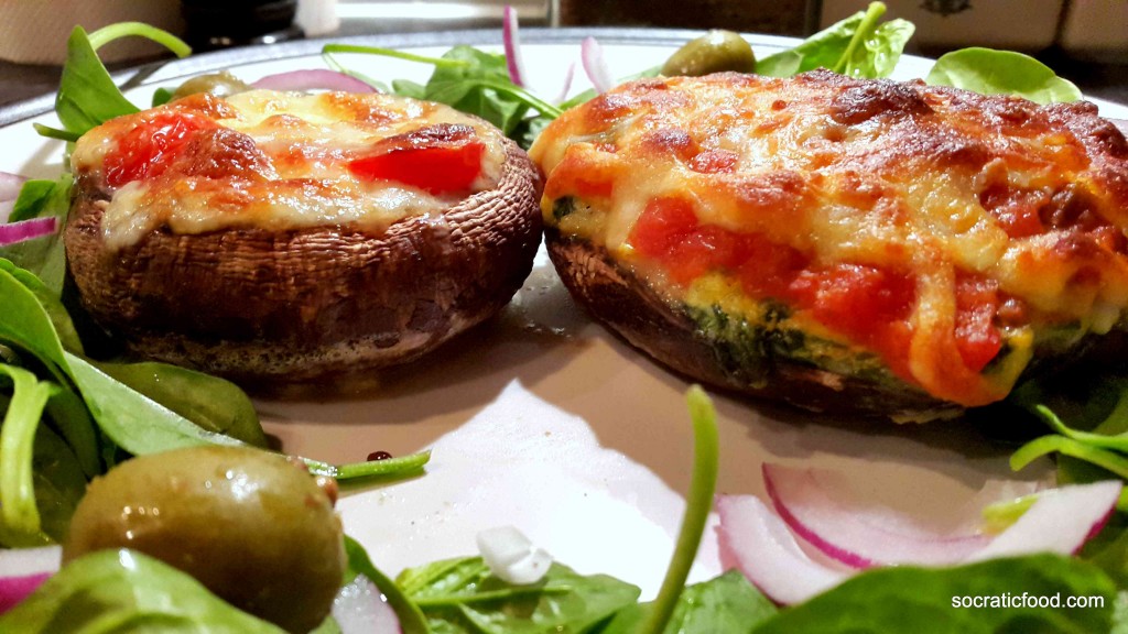 Stuffed mushrooms with spinach and ricotta