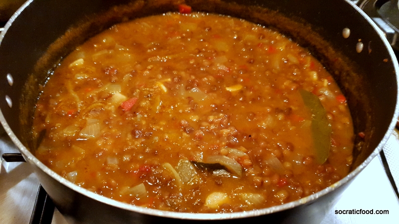 Brown lentil soup