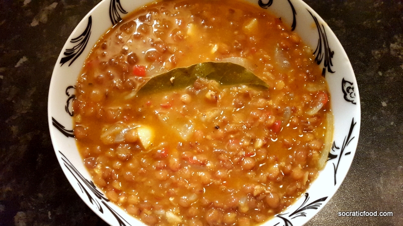 Brown lentil soup