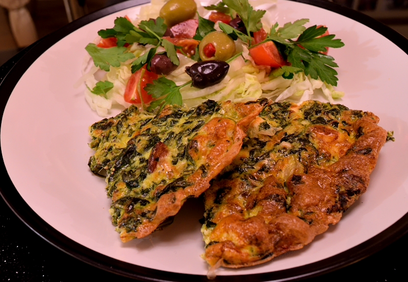 Spinach and Leek Frittata with Feta