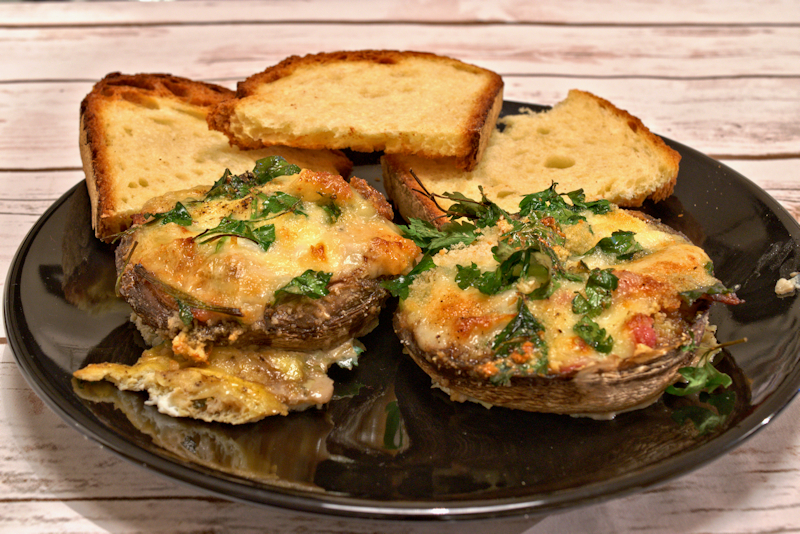 Bacon and Egg Cheesy Portobellos