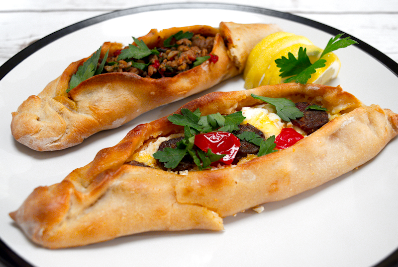 Cheesy and Meaty Turkish Pide (Peinirli)