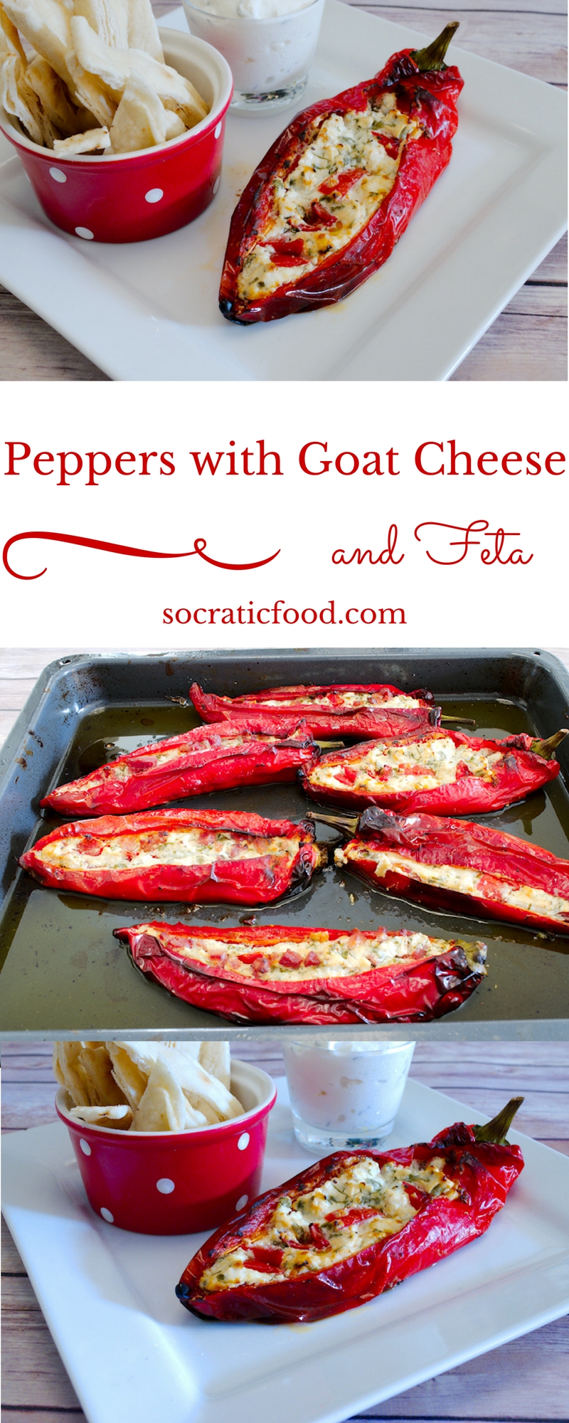 Grilled Peppers with Goat Cheese and Feta