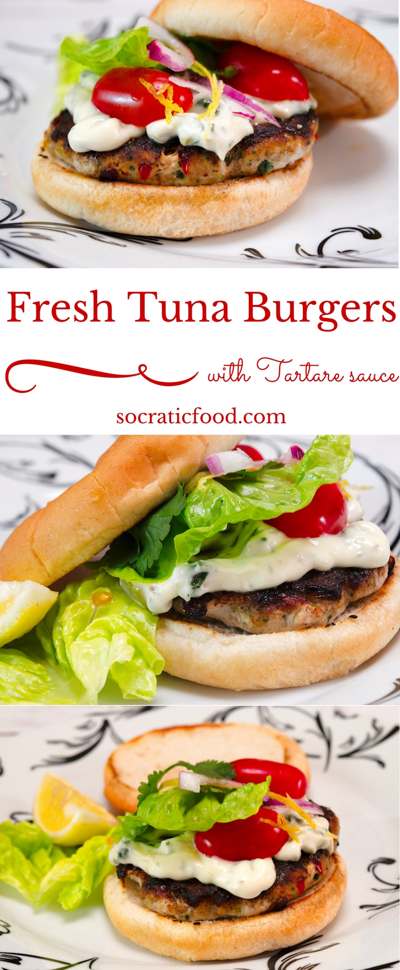 Fresh Tuna Burgers with Tartare Sauce