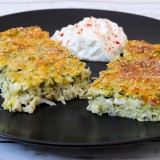 Baked Zucchini with Goat Cheese, Feta and Yoghurt