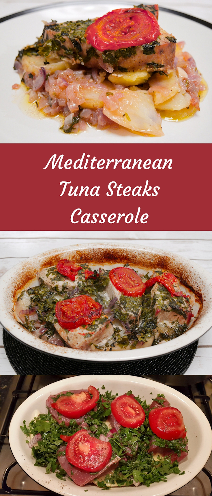 Mediterranean Tuna Steaks Casserole