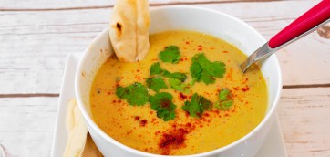 Spicy Moroccan Soup with Red Lentils and Vegetables