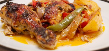 Slowly-Roasted Turkish Chicken with Vegetables (Köylü Kebab)
