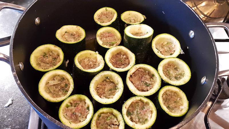Stuffed Zucchini with Beef and Rice