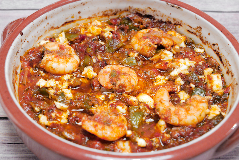 Shrimps in Tomato Sauce and Feta (Garides Saganaki) - SocraticFood