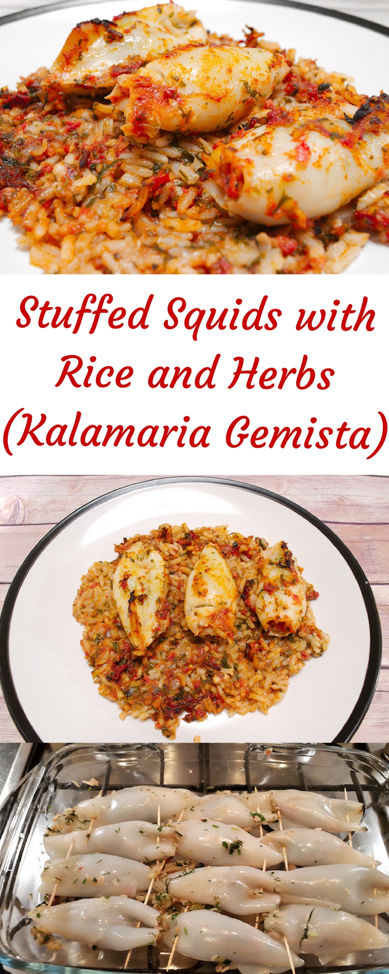Stuffed Squid with Rice and Herbs (Kalamaria Gemista)