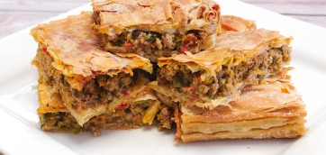Spicy Turkey Pie with Peppers and Herbs