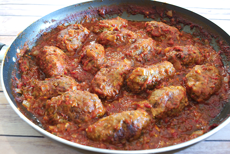Greek Meatballs in Tomato sauce (Soutzoukakia)