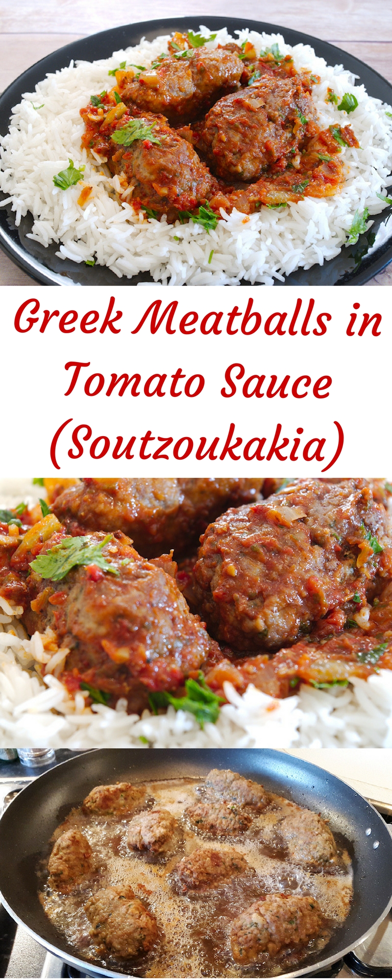 Spicy Greek Meatballs in Tomato sauce (Soutzoukakia)