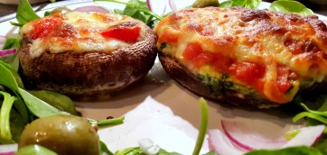 Stuffed mushrooms with spinach and ricotta