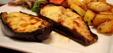 Eggplants topped with Beef and Bechamel Sauce