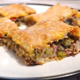 Smoked Sausage with Eggplant and Herbs Pie